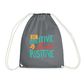 Be positive, think positive - Drawstring Bag - grey - Front