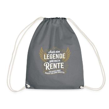 Auch Eine Legende Geht Mal In Rente - Turnbeutel - Grau - Vorne