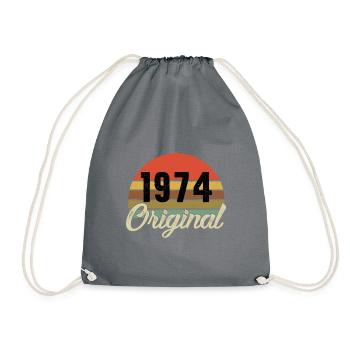 1974 original birthday - Drawstring Bag - grey - Front