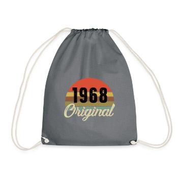 1968 original birthday - Drawstring Bag - grey - Front
