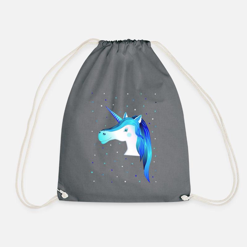 Unicorn Unicorn blue Unicorn - Drawstring Bag - grey