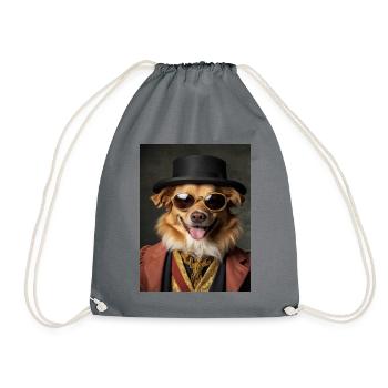 Goldener Hund Kostüm Aristokrat Lünette Halsband - Turnbeutel - Grau - Vorne