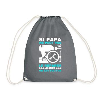 Papa repare - Sac de sport léger - gris - Devant