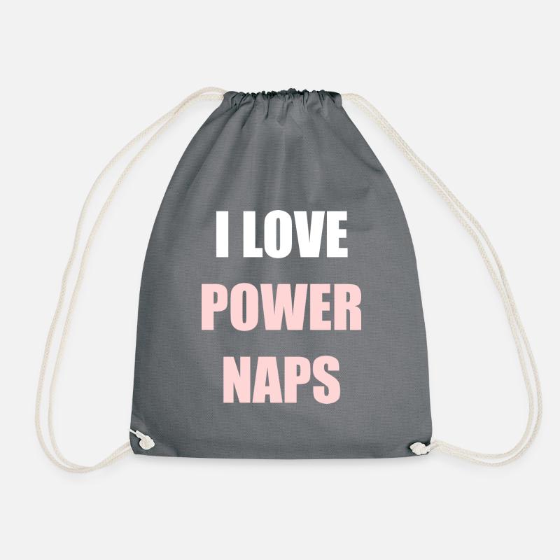I Love Power Naps - Turnbeutel - Grau