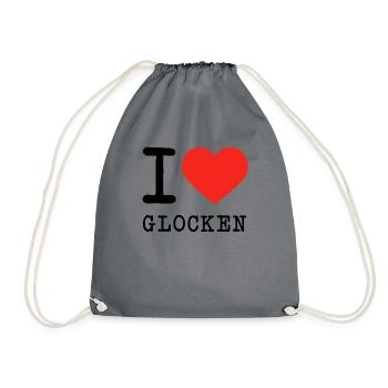 I love Glocken - Turnbeutel - Grau - Vorne