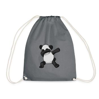 Panda Dab - Pandab - dabbing panda - Drawstring Bag - grey - Front