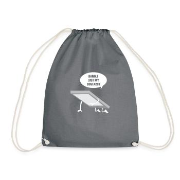 Contacts gift for People With Glasses - Drawstring Bag - grey - Front