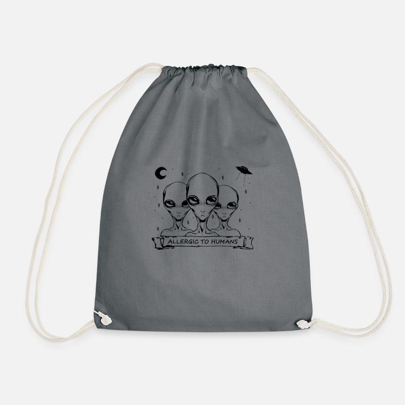 Allergic to humans - misanthropic - Drawstring Bag - grey