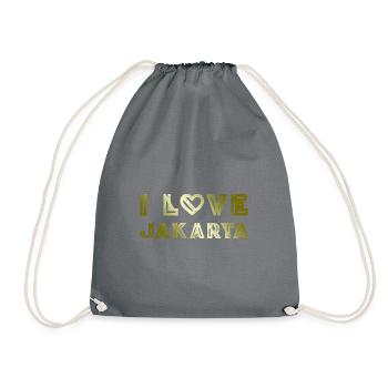 I Love Jakarta - Drawstring Bag - grey - Front