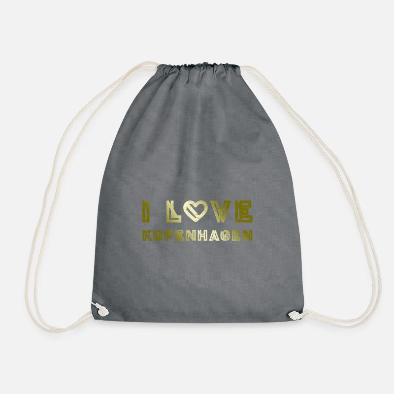 I Love Copenhagen - Drawstring Bag - grey