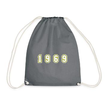 1969 Year Number - Drawstring Bag - grey - Front