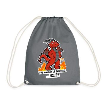 Dragon rouge Le monde est brûlant - Sac de sport léger - gris - Devant