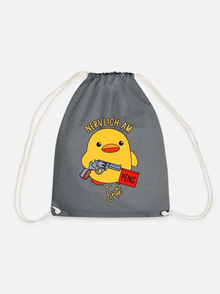 Nervlich am Ente - Turnbeutel - Grau