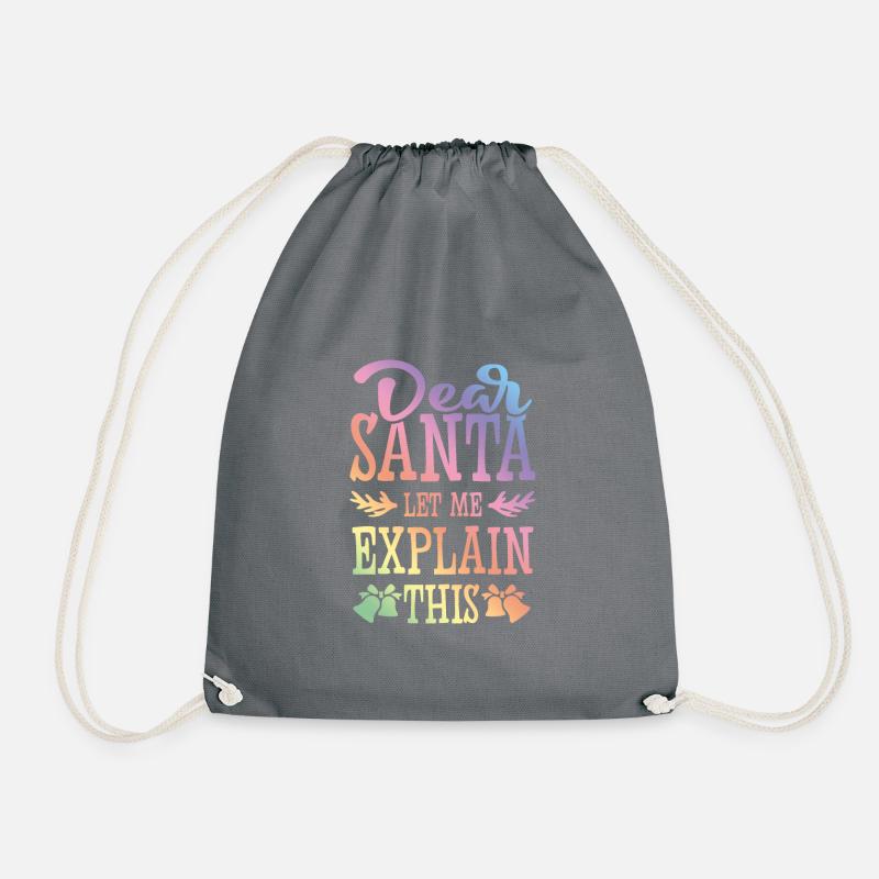 Dear Santa - Turnbeutel - Grau