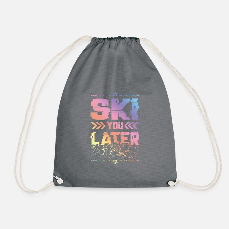 ski skiing - Turnbeutel - Grau