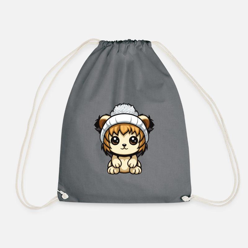 Lion Winter Comic - Drawstring Bag - grey