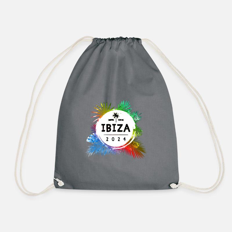 Ibiza 2024 Bunt - Turnbeutel - Grau