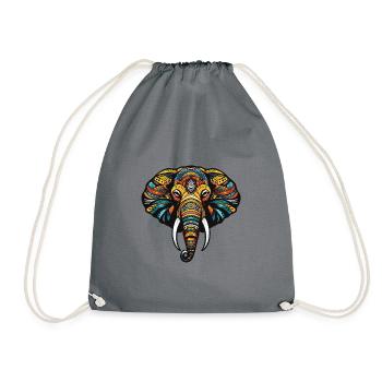 Tête de portrait d’éléphant - Sac de sport léger - gris - Devant