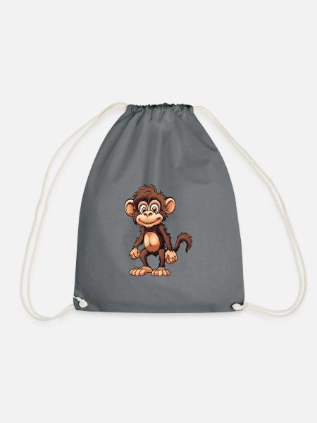 Affe Tier - Turnbeutel - Grau