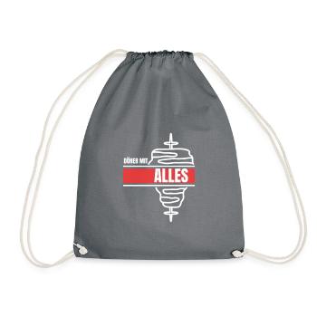 Döner mit alles - Turnbeutel - Grau - Vorne