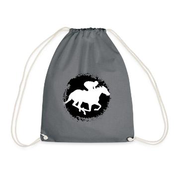 Rider, Horse - Drawstring Bag - grey - Front