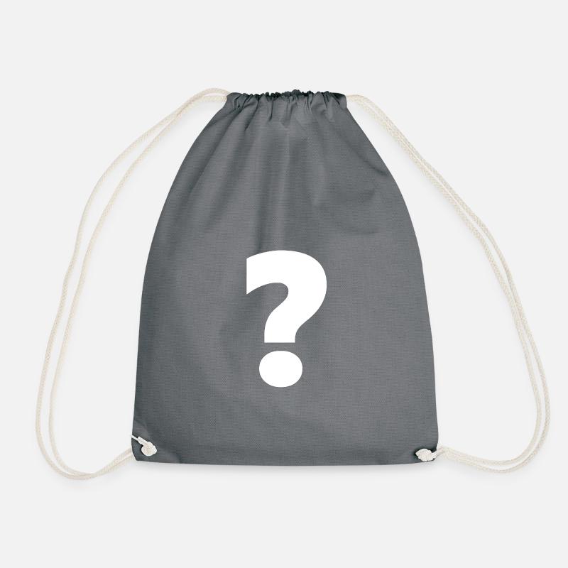 Question mark ? - Drawstring Bag - grey