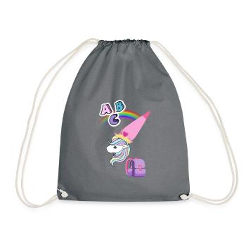 Unicorn School Bag Enrollment ABC Sugar Bag Fairy - Drawstring Bag - grey - Front