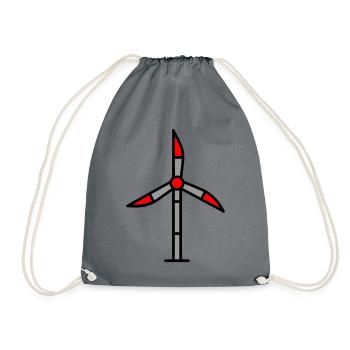 Wind Turbine Wind Turbine Plant Icon - Drawstring Bag - grey - Front