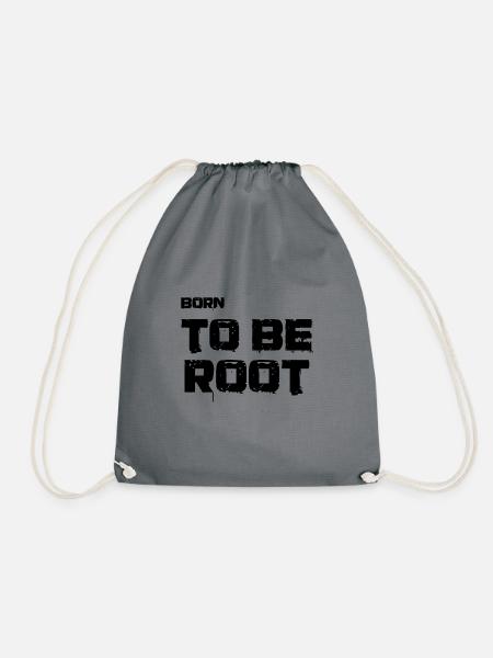 Born to be root. IT administrators, admin, nerds - Drawstring Bag - grey