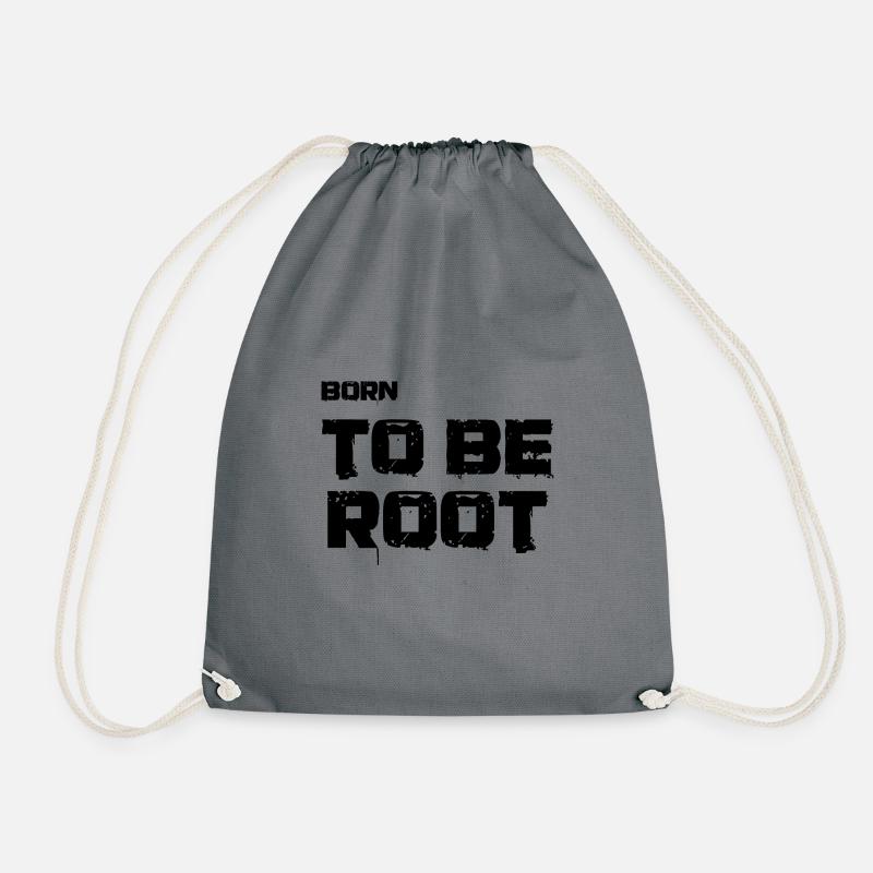 Born to be root. IT administrators, admin, nerds - Drawstring Bag - grey