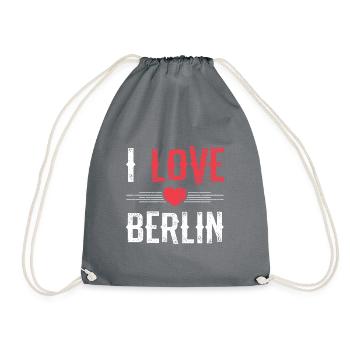 I Love Berlin - Drawstring Bag - grey - Front