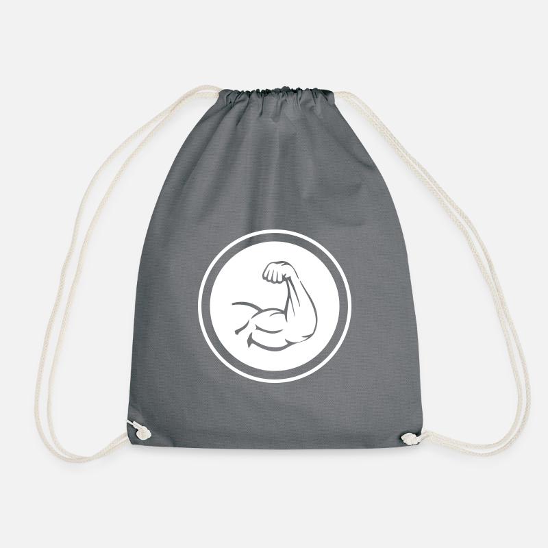 Arm Muscles Biceps - Drawstring Bag - grey