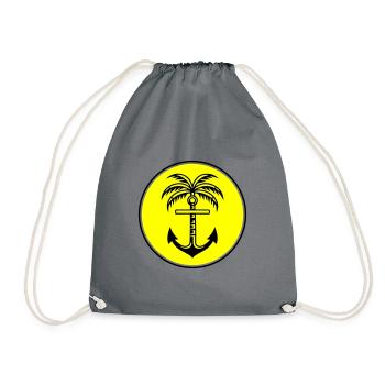 Palm Tree Anchor Icon - Drawstring Bag - grey - Front