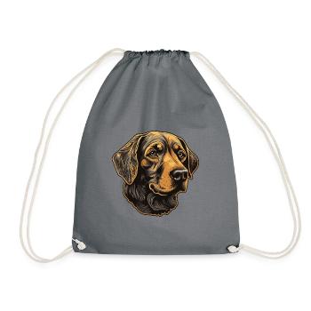 Labrador Hund Portrait - Turnbeutel - Grau - Vorne