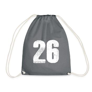 26 number jersey - Drawstring Bag - grey - Front