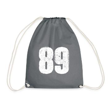 89 number jersey - Drawstring Bag - grey - Front