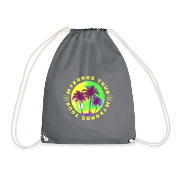Mykonos Tour Palm Trees Holiday - Drawstring Bag - grey - Front