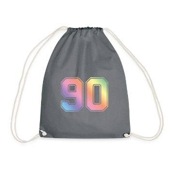 90 Number Colorful - Drawstring Bag - grey - Front