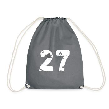 27 Maillot numéro - Sac de sport léger - gris - Devant