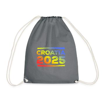 Croatia 2025 Colorful - Drawstring Bag - grey - Front