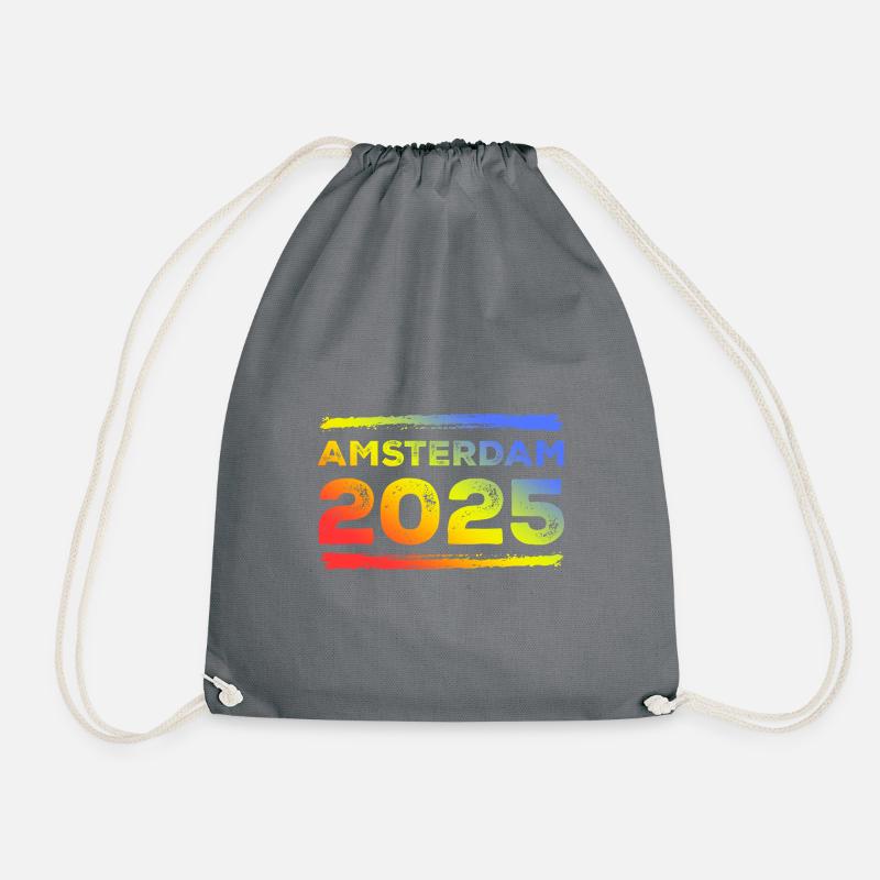 Amsterdam 2025 Bunt - Turnbeutel - Grau
