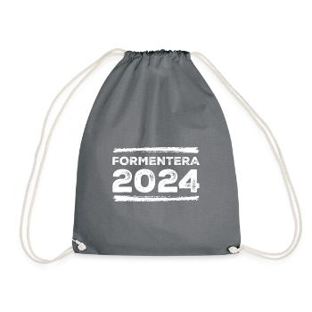 Formentera 2024 Saying - Drawstring Bag - grey - Front