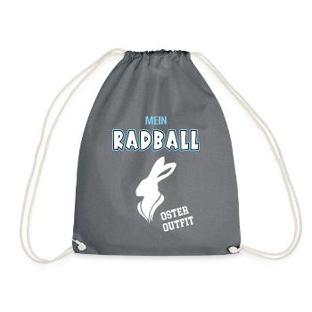 Radball Oster Outfit Radballspieler Ostern - Turnbeutel - Grau - Vorne