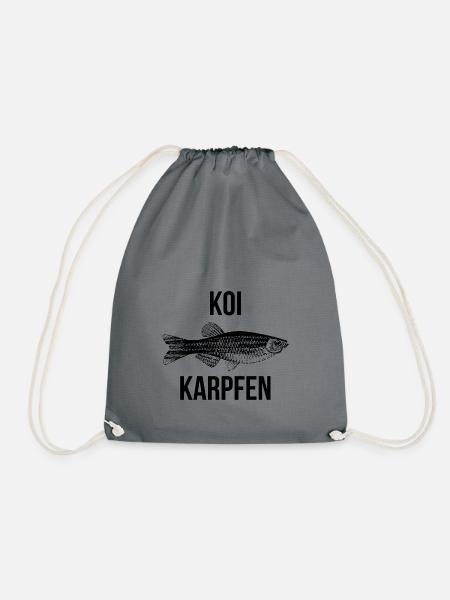 Koi Karpfen - schwäbischer Spruch - Turnbeutel - Grau