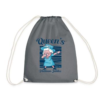 Dabbing British Queen Monarchy Platin-Jubiläum - Turnbeutel - Grau - Vorne