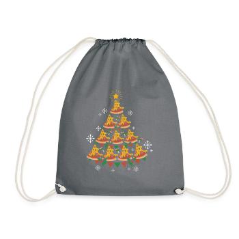 Pizza Fast Food Pizza Christmas Tree - Turnbeutel - Grau - Vorne