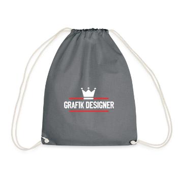 Grafik Designer Beruf - Turnbeutel - Grau - Vorne