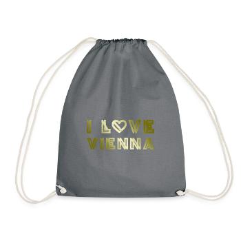 I Love Vienna - Drawstring Bag - grey - Front