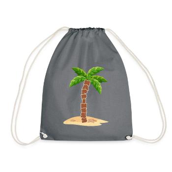 Happiness with palm tree - Smile on your face - Drawstring Bag - grey - Front