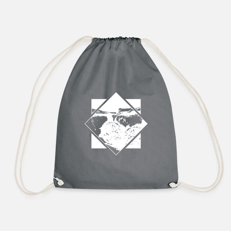 Dettifoss Iceland Iceland waterfall nature design - Drawstring Bag - grey